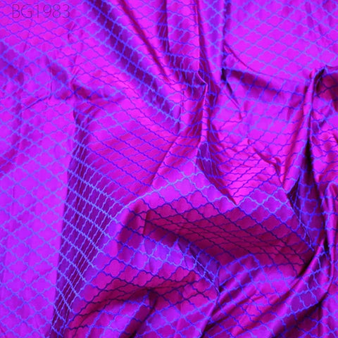 Blue Indian Silk Jacquard Fabric For Vest Coat Ties Bridesmaid Dress Wedding Dresses Brocade By Yard Crafting Sewing Cushions Cover Skirts