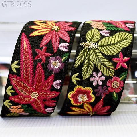 9 Yard Yellow 5cm DIY Crafting Indian Embroidered Decorative Fabric Trim Laces Sari Border Saree Ribbon Sewing Curtain Home Decor Accessory