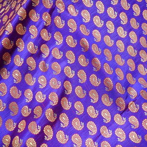 Blue Brocade Fabric by the yard Banarasi Wedding Dress Indian Fabric Crafting Costume Sewing Cushion Cover Bridal Dress Material Brocade