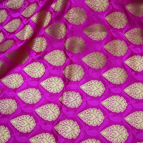 Magenta Brocade costume fabric Brocade by the Yard Indian Brocade Wedding Dress Crafting Fabric Banarasi Lehenga Dress Home Decor Material