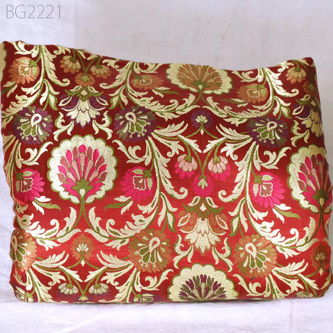 Dark Maroon Indian Fabric Silk Brocade By The Yard Wedding Dress Fabric Banarasi Sewing DIY Crafting Curtain Jacket Home Decor Furnishing
