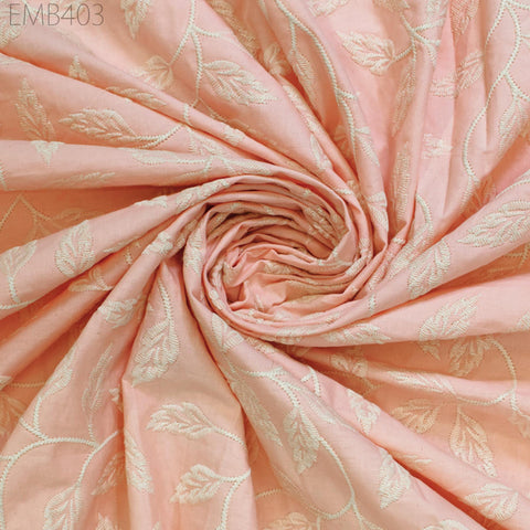 Embroidered Cotton Fabric by the Yard Indian Embroidery Sewing Fabric DIY Crafting Summer Women Dresses Costumes Doll Bag Home Decor Curtain