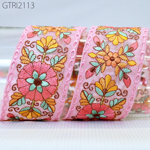 9 Yard Indian 6cm Trim Dress Sari Border DIY Crafting Ribbon Sewing Fabric Embroidered Decor Costumes Cushion Curtain Home Decor Trimming