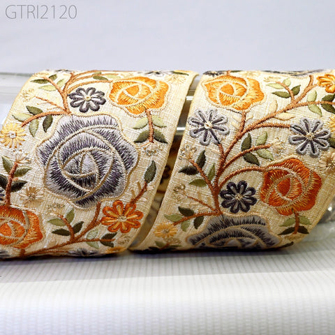 9 Yard Embroidery 75mm Fabric Trim DIY Crafting Indian Embroidered Decorative Laces Sari Border Saree Ribbon Sewing Curtain Home Decor