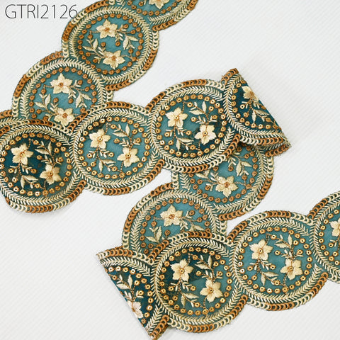 9 Yard Indian 8cm Scallop Edge Embroidery Trim Embroidered Saree Ribbon Cushions Cover Sewing Crafting Tape Curtains Headbands Sari Border