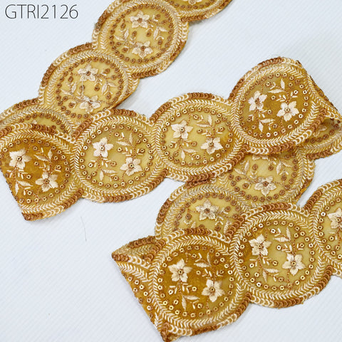 9 Yard Indian 8cm Scallop Edge Embroidery Trim Embroidered Saree Ribbon Cushions Cover Sewing Crafting Tape Curtains Headbands Sari Border