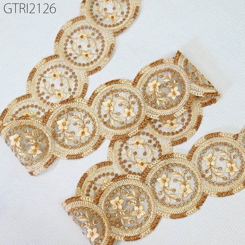 9 Yard Indian 8cm Scallop Edge Embroidery Trim Embroidered Saree Ribbon Cushions Cover Sewing Crafting Tape Curtains Headbands Sari Border