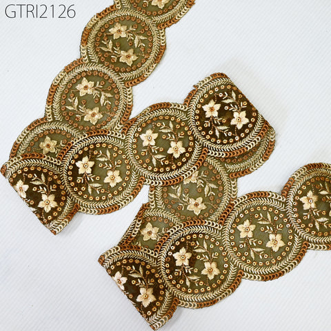 9 Yard Indian 8cm Scallop Edge Embroidery Trim Embroidered Saree Ribbon Cushions Cover Sewing Crafting Tape Curtains Headbands Sari Border