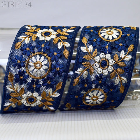 9 Yard Embroidery 6cm Fabric Trim Indian Doll Making Embellishments DIY Crafting Sewing Saree Sari Border Embroidered Ribbon Dresses Costume