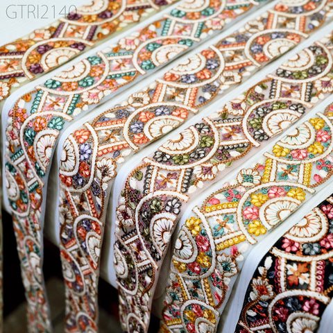 9 Yard Butterfly Indian 5 CM Trim Embellishments Embroidery Sari Trimmings Saree Border Ribbon for Hairbands Sewing Crafting Home Décor