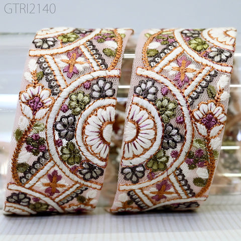 9 Yard Butterfly Indian 5 CM Trim Embellishments Embroidery Sari Trimmings Saree Border Ribbon for Hairbands Sewing Crafting Home Décor