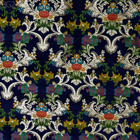 Dress Material Brocade Fabric by the Yard Historic Costume Indian Banarasi Wedding Skirts Banaras Knee Length Coat Sewing Upholstery Drapery