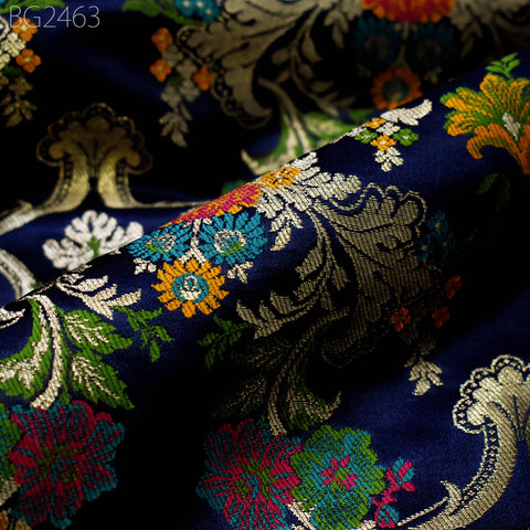 Dress Material Brocade Fabric by the Yard Historic Costume Indian Banarasi Wedding Skirts Banaras Knee Length Coat Sewing Upholstery Drapery