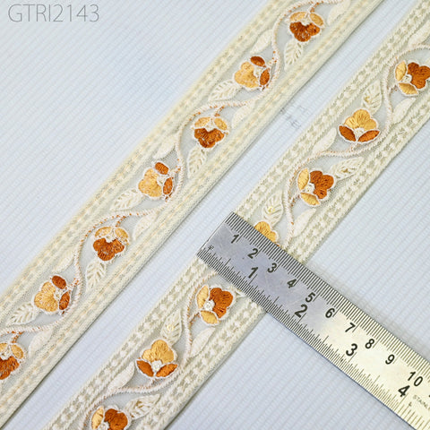 9 Yard Indian Embroidery 4cm Trim Embroidered Saree Ribbon Sari Embellishments Cushions Sewing Crafting Trimmings Curtains Headbands Border