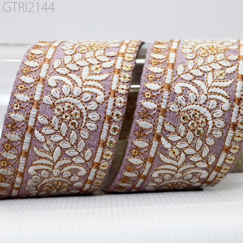 Indian Embroidered 6CM Trim by 9 yard Drapery Embellishments Hats Bag Saree Trim Decorative Ribbon Crafting Sewing Sari Borders Home Decor