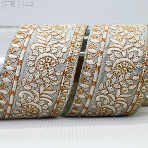 Indian Embroidered 6CM Trim by 9 yard Drapery Embellishments Hats Bag Saree Trim Decorative Ribbon Crafting Sewing Sari Borders Home Decor