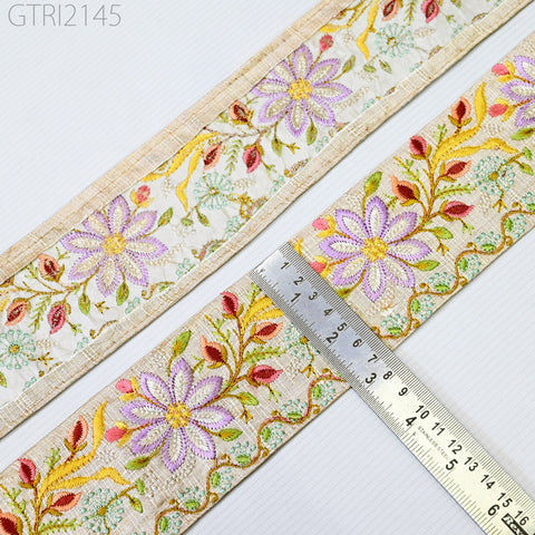 9 Yard Indian 7cm Embroidery Sari Trim Embroidered Wedding lehenga Border Saree Cushions Cover Sewing Crafting Curtains Headbands Ribbon