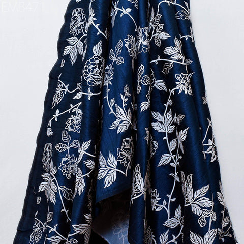 Indian Embroidered by the yard Fabric Sewing DIY Crafting Embroidery Wedding Dresses Fabric Costumes Dolls Bags Cushion Covers Table Runners