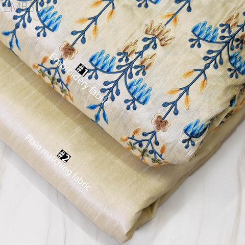 Indian Embroidery Fabric by the yard Sewing DIY Crafting Embroidered Wedding Dresses Fabric Costumes Dolls Bags Cushion Covers Table Runners