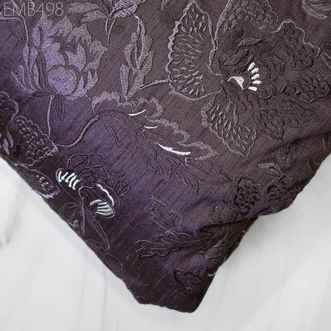 Old Lavender Embroidered Fabric by the yard Sewing Dress Material Indian Embroidery Wedding Outfit Dress Costumes Blazers Nehru Collar Coat