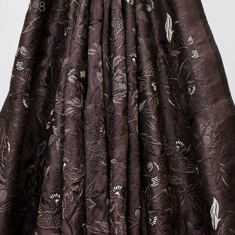 Old Lavender Embroidered Fabric by the yard Sewing Dress Material Indian Embroidery Wedding Outfit Dress Costumes Blazers Nehru Collar Coat