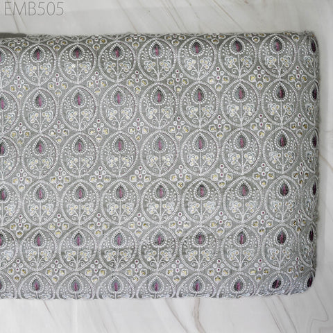 Embroidered Fabric by the yard Sewing DIY Crafting Indian Embroidery Wedding Dress Costumes Dolls Bags Cushion Covers Table Runners Blouses