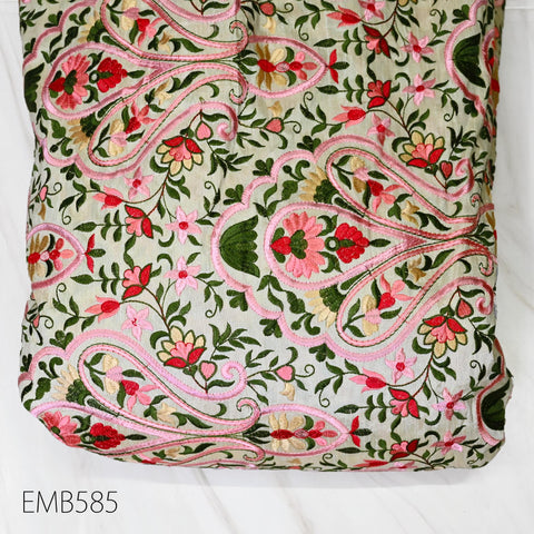 Embroidered Fabric by the yard Sewing DIY Crafting Indian Embroidery Wedding Dress Costumes Dolls Cushion Covers Table Runner Blouses Blazer