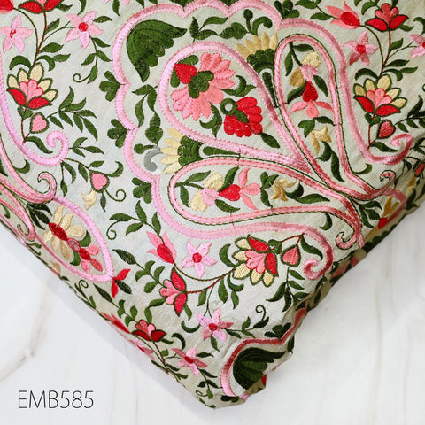 Embroidered Fabric by the yard Sewing DIY Crafting Indian Embroidery Wedding Dress Costumes Dolls Cushion Covers Table Runner Blouses Blazer