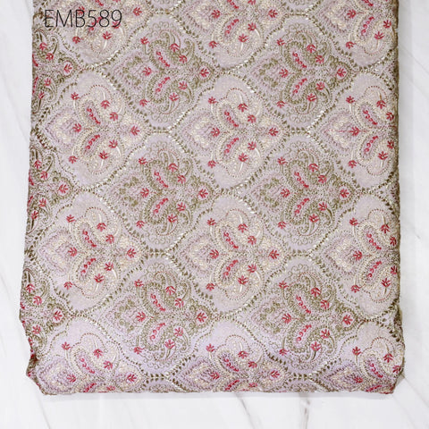 Embroidered Fabric by the yard Sewing DIY Crafting Indian Embroidery Wedding Dress Costumes Dolls Bags Cushion Covers Table Runners Blouses