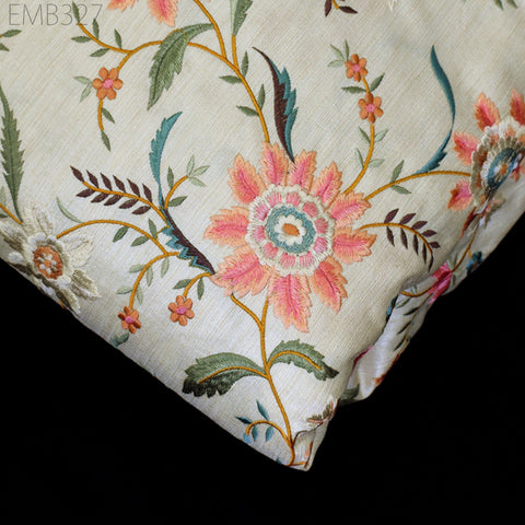 Indian Embroidered by the yard Fabric Sewing DIY Crafting Embroidery Wedding Dresses Fabric Costumes Dolls Bags Cushion Covers Table Runners