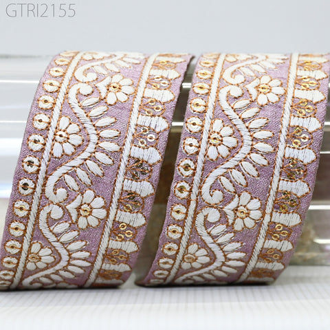 9 Yard Indian Sari Embellishments Embroidery 5 Cm Trim Embroidered Saree Ribbon Cushions Sewing Crafting Trimmings Curtains Headbands Border