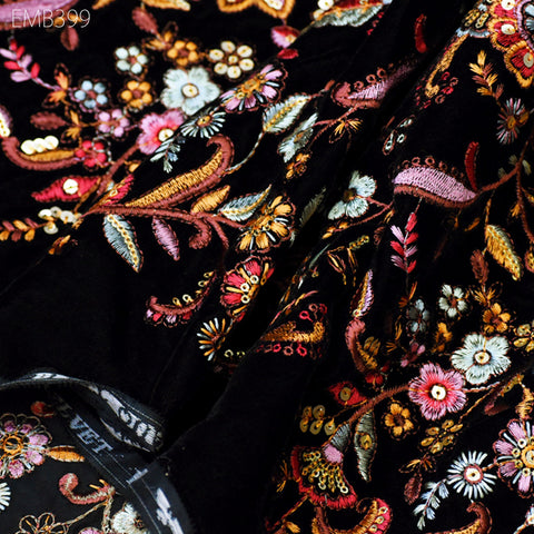 Wedding Woman Dresses Embroidery Velvet by the yard Sequins Fabric Sewing Crafting Costumes Cushion Cover Quilting Home Décor Fabric