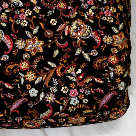 Wedding Woman Dresses Embroidery Velvet by the yard Sequins Fabric Sewing Crafting Costumes Cushion Cover Quilting Home Décor Fabric