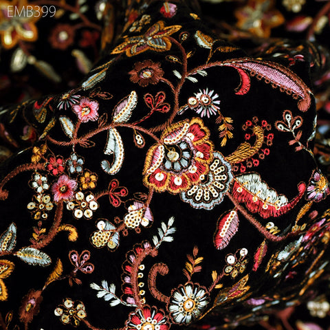 Wedding Woman Dresses Embroidery Velvet by the yard Sequins Fabric Sewing Crafting Costumes Cushion Cover Quilting Home Décor Fabric