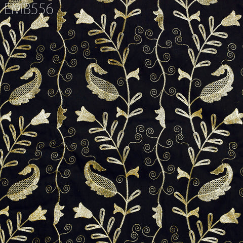 Black Fabric by the yard Sewing DIY Crafting Indian Embroidery Wedding Dress Costumes Dolls Bags Cushion Covers Table Runners Blouses