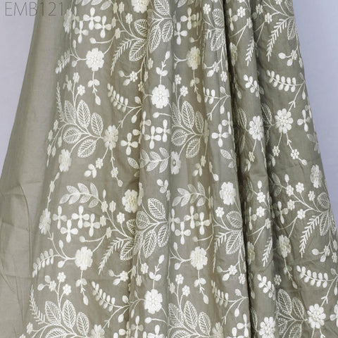 Embroidered Fabric Indian Embroidery Cotton Fabric by the Yard Sewing Fabric DIY Crafting Summer Women Dresses Costumes Doll Bag Home Decor