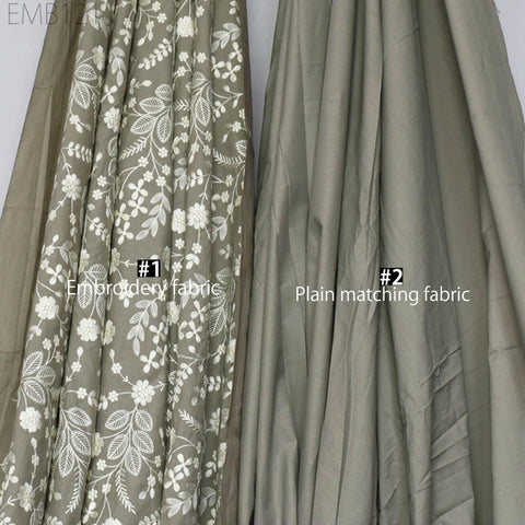 Embroidered Fabric Indian Embroidery Cotton Fabric by the Yard Sewing Fabric DIY Crafting Summer Women Dresses Costumes Doll Bag Home Decor