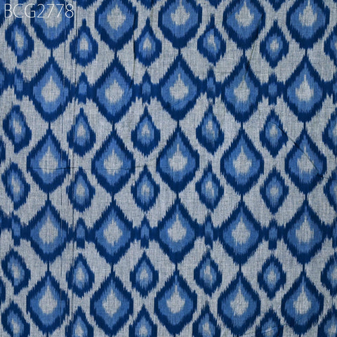 Blue Ikat Fabric Yardage Hand loom Cotton sold by yard Ikat Summer Dress Material Apparel Caftans Home Decor Tablecloth Drapery Cushions