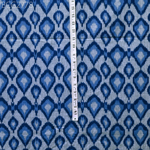 Blue Ikat Fabric Yardage Hand loom Cotton sold by yard Ikat Summer Dress Material Apparel Caftans Home Decor Tablecloth Drapery Cushions