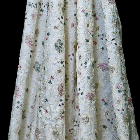 Embroidered Fabric by the yard Sewing DIY Crafting Indian Embroidery Wedding Dress Victorian Costumes Waistcoats Bags Table Runners Blouses