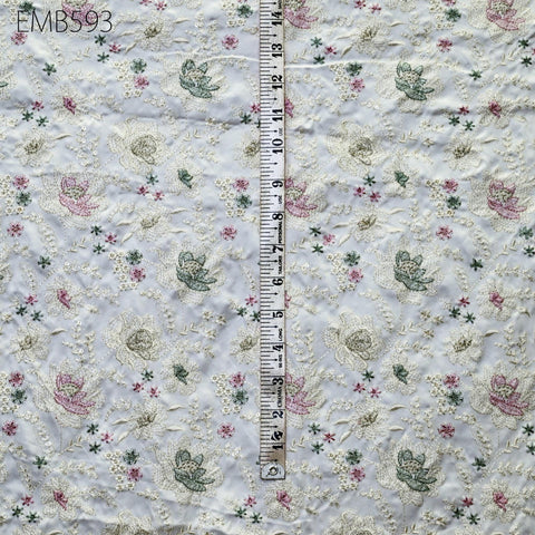 Embroidered Fabric by the yard Sewing DIY Crafting Indian Embroidery Wedding Dress Victorian Costumes Waistcoats Bags Table Runners Blouses
