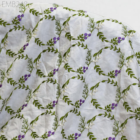 Embroidered Fabric Indian Embroidery Cotton Fabric by the Yard Sewing Fabric DIY Crafting Summer Women Dresses Costumes Doll Bag Home Decor