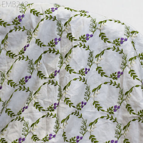 Embroidered Fabric Indian Embroidery Cotton Fabric by the Yard Sewing Fabric DIY Crafting Summer Women Dresses Costumes Doll Bag Home Decor