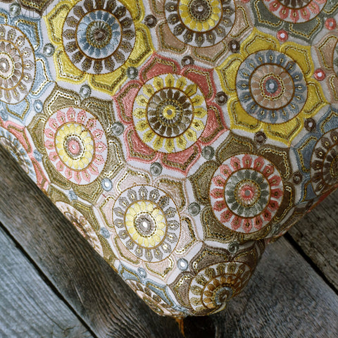 Indian Embroidery Cotton Fabric by the Yard Embroidered Wedding Dress Party Costumes Dolls Bags Cushions Table Runner Sewing DIY Crafting