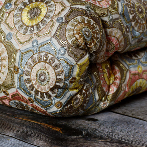 Indian Embroidery Cotton Fabric by the Yard Embroidered Wedding Dress Party Costumes Dolls Bags Cushions Table Runner Sewing DIY Crafting