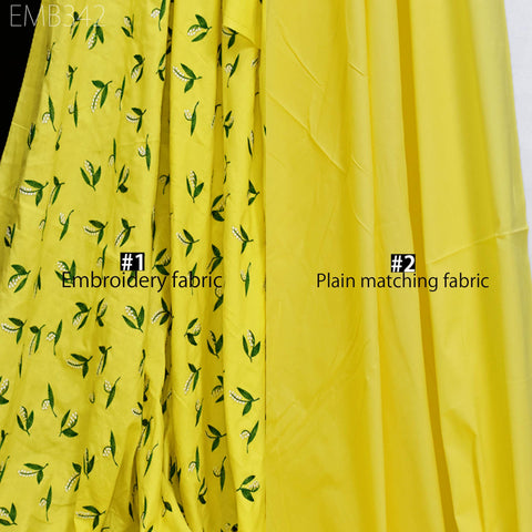 Embroidered Cotton Fabric by the Yard Indian Embroidery Sewing DIY Crafting Summer Women Kids Dresses Costumes Doll Bag Home Decor Curtain