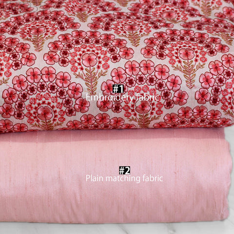 Indian Embroidered Fabric by the yard Sewing DIY Crafting Embroidery Wedding Dresses Fabric Costumes Dolls Bags Cushion Covers Table Runners