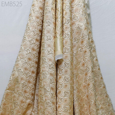 Embroidered Fabric by the yard Sewing DIY Crafting Indian Embroidery Wedding Dress Costumes Dolls Bags Cushion Covers Table Runners Blouses