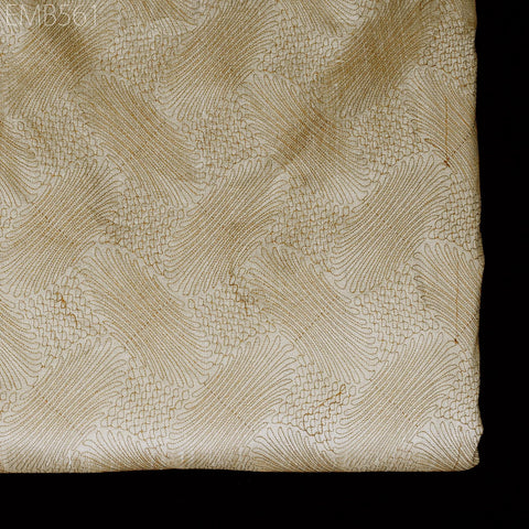 Beige Fabric by the yard Sewing DIY Crafting Indian Embroidery Wedding Dress Costumes Dolls Bags Cushion Covers Table Runners Blouses