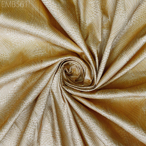Beige Fabric by the yard Sewing DIY Crafting Indian Embroidery Wedding Dress Costumes Dolls Bags Cushion Covers Table Runners Blouses